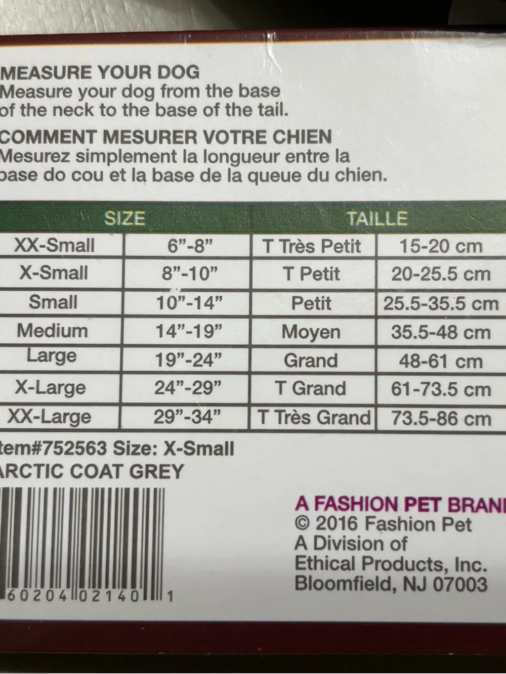 Fashion Pet Outdoor Dog Coat Artic Grey XS Park Rain Coat Warm Soft Comfortable